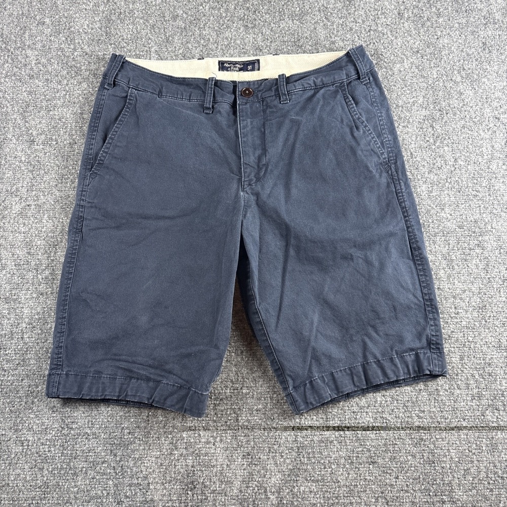 Abercrombie & Fitch Men's Navy Blue Stretch Chino Shorts Size 31 Casual
